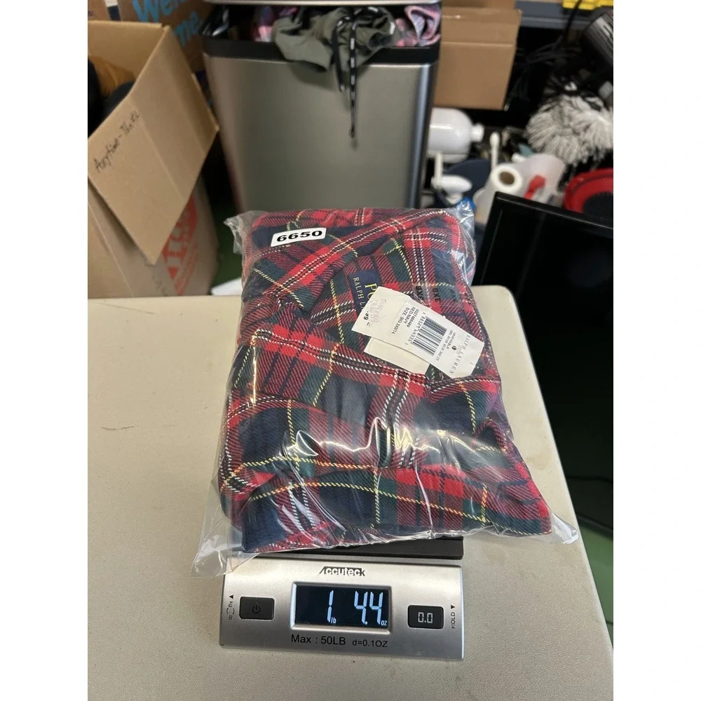 Polo Ralph Lauren Flannel Shirt Mens 3XB 3XL Big Red Plaid Long Sleeve Button Up